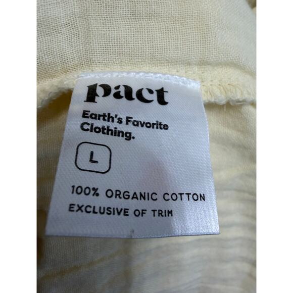 Pact Women's Organic Cotton Coastal Double Gauze Throw-And-Go Dress Sz L Yellow - Picture 9 of 10